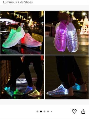 LED Light-Up Sneakers White USB Rechargeable Women’s Size 7.5-8 (EU 38)